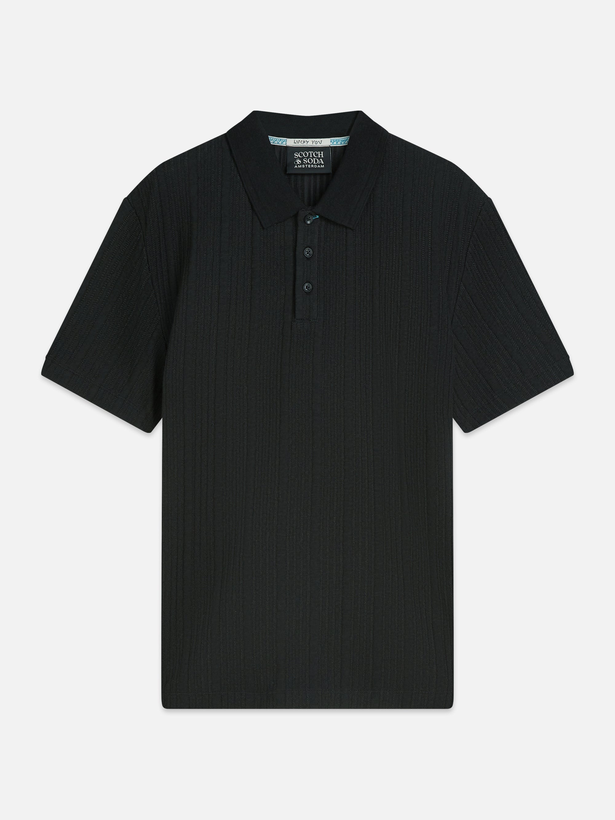 Structured Ribbed Relaxed Polo - Meteorite