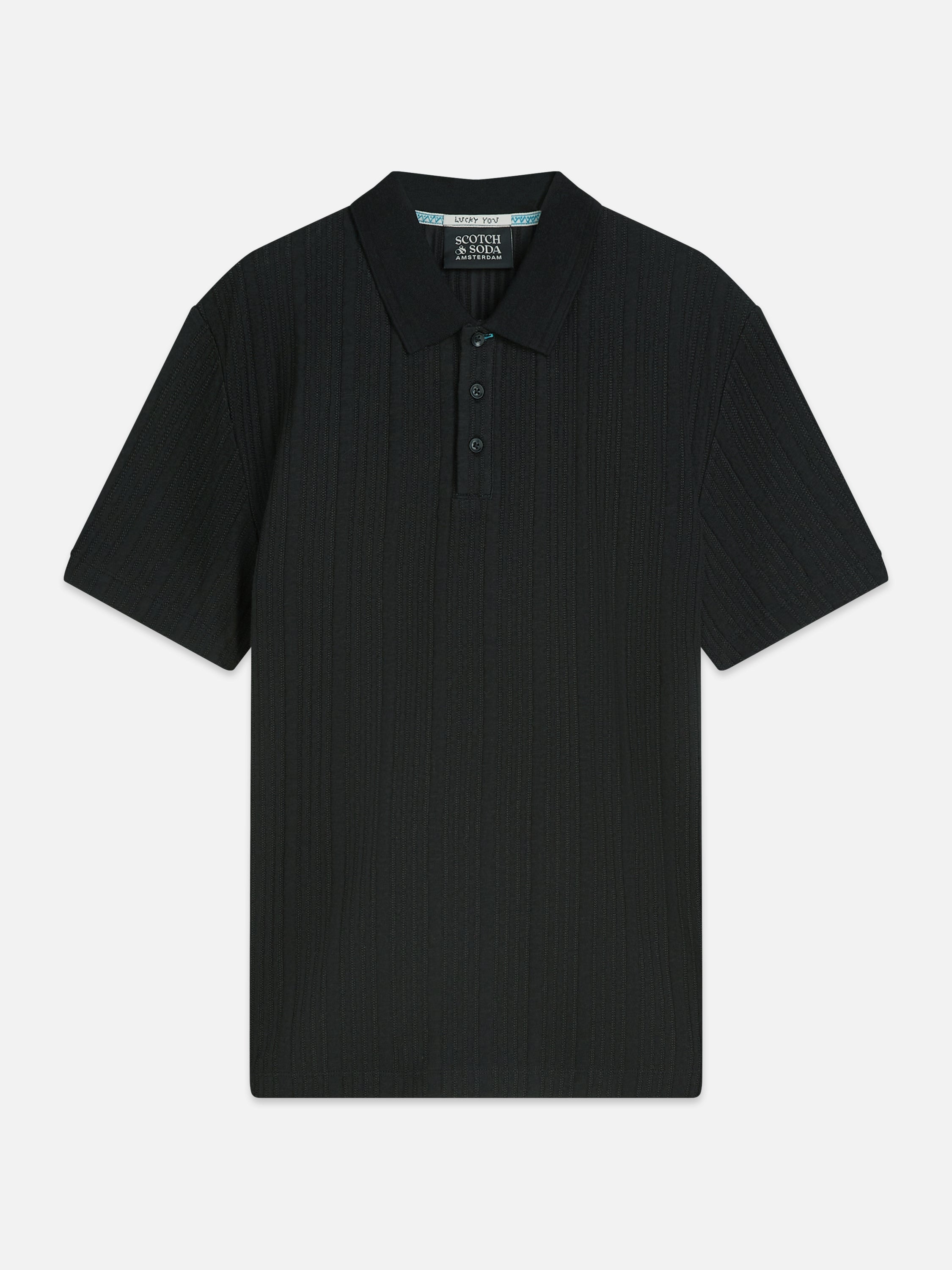 Structured Ribbed Relaxed Polo - Meteorite