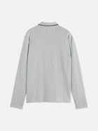 Structured Relaxed Fit Long Sleeved Polo  - Grey