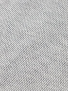 Structured Relaxed Fit Long Sleeved Polo  - Grey