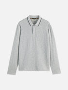 Structured Relaxed Fit Long Sleeved Polo  - Grey