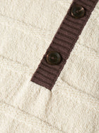 Structured Knitted Loose Fit Polo - Eggnog