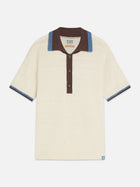 Structured Knitted Loose Fit Polo - Eggnog