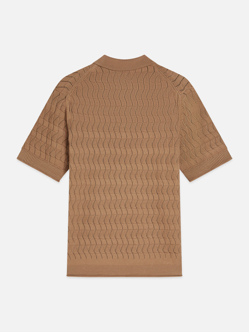 Pointelle Knitted Regular Fit Polo - Amphora