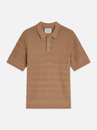 Pointelle Knitted Regular Fit Polo - Amphora