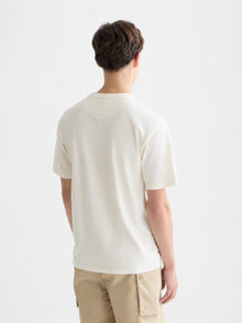 T-shirt coupe décontractée teint en pièce 3 Crosses - Couleur lait de poule