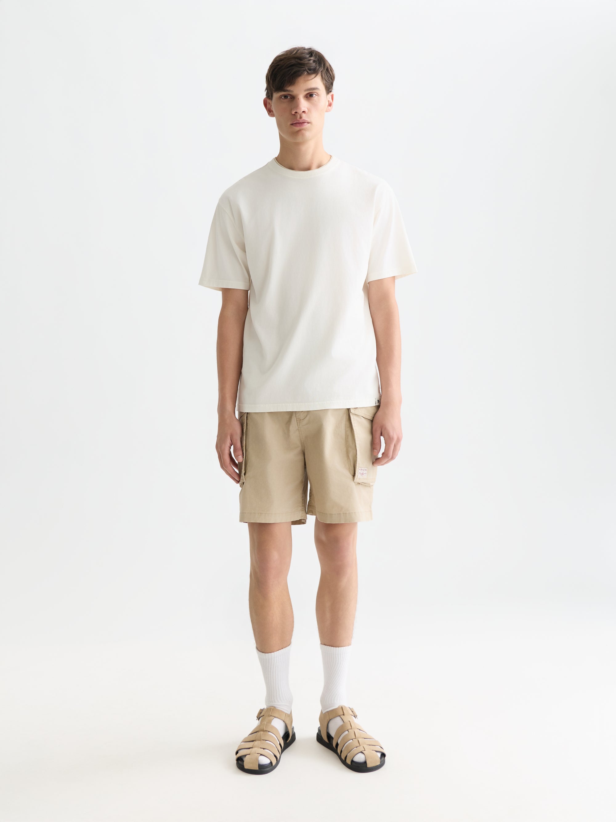T-shirt coupe décontractée teint en pièce 3 Crosses - Couleur lait de poule