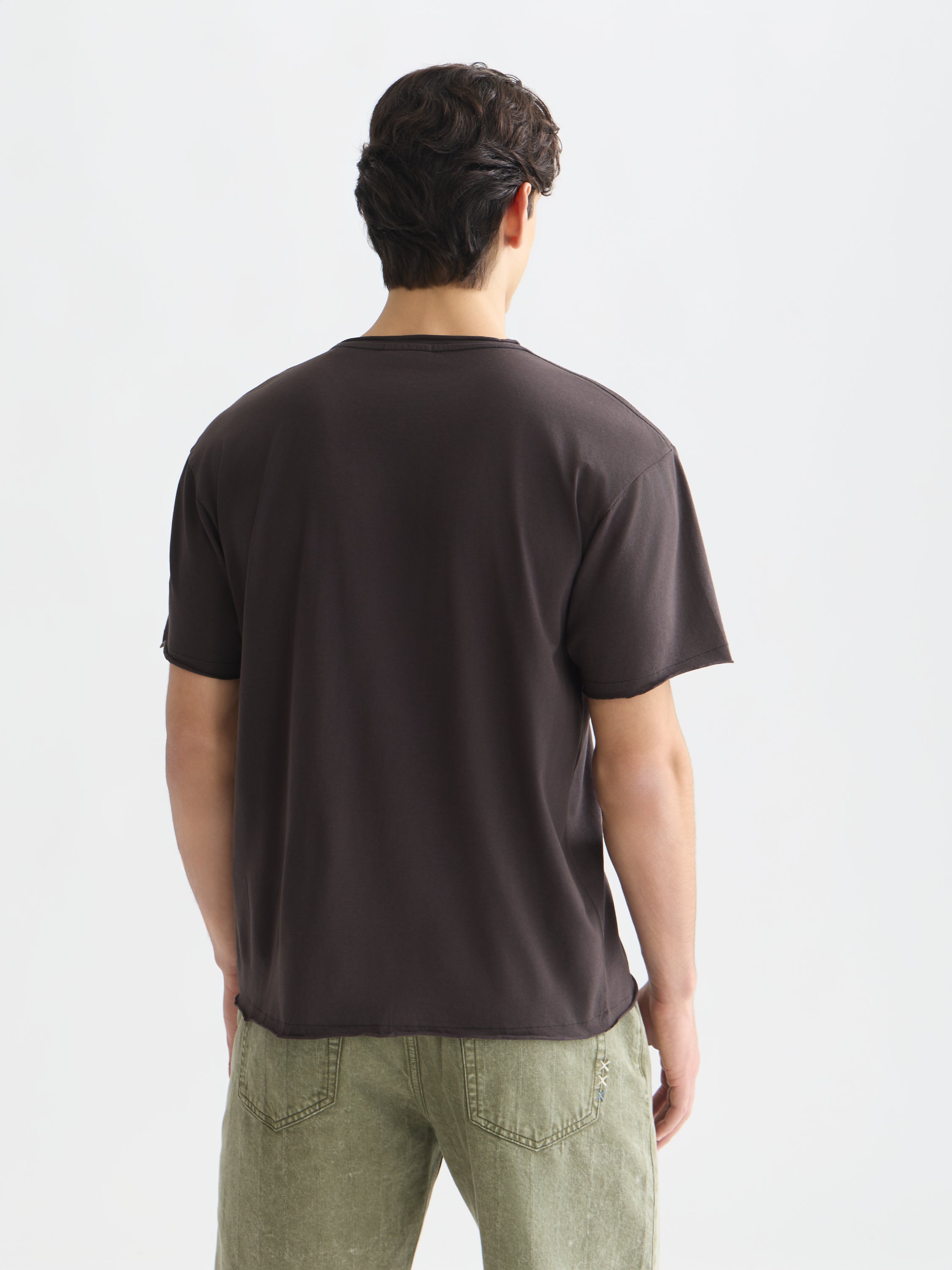 Rawedged Relaxed Fit Garmentdyed T-Shirt - Meteorite