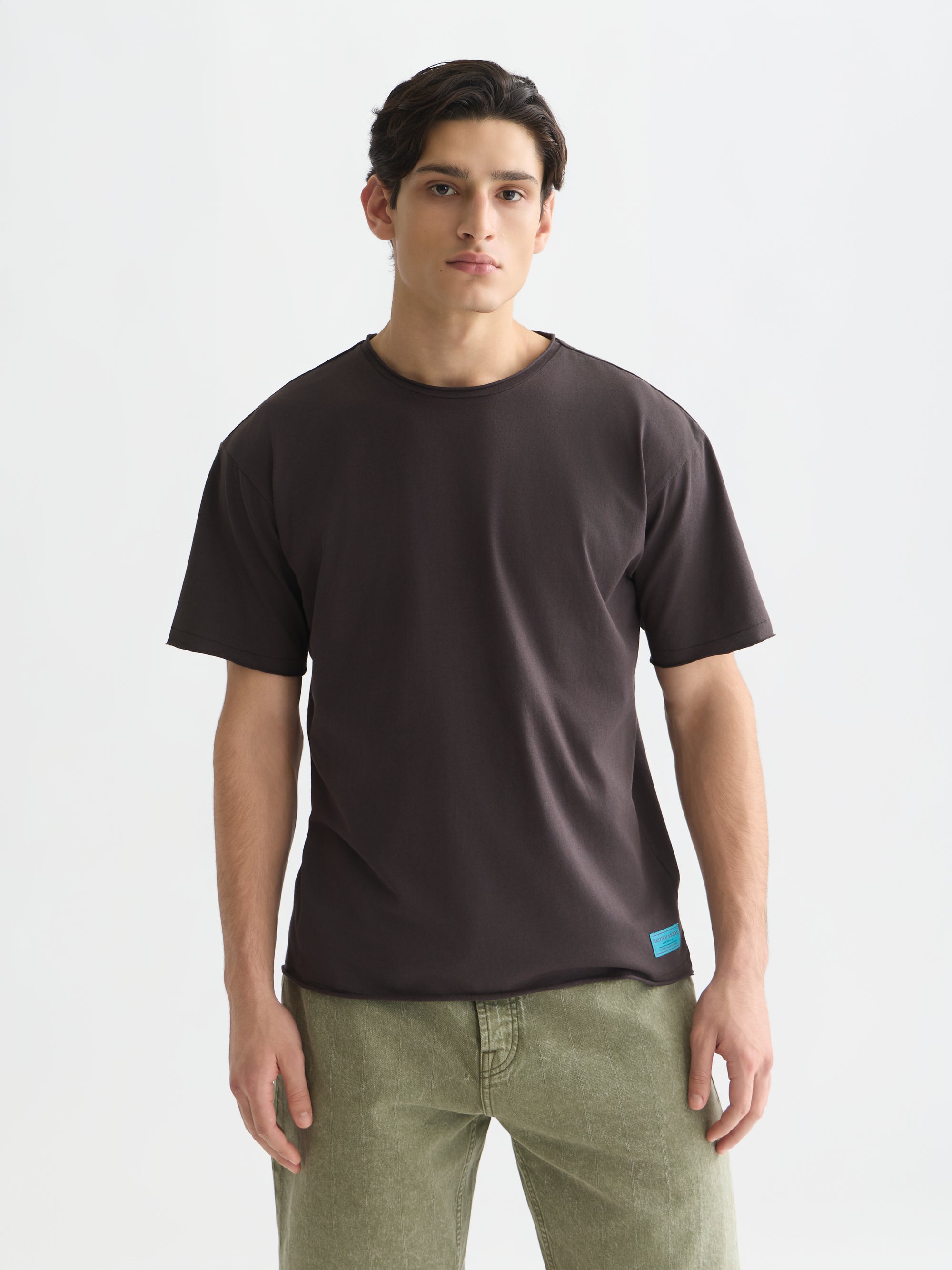 Rawedged Relaxed Fit Garmentdyed T-Shirt - Meteorite