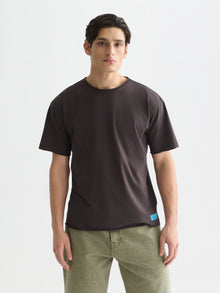 Rawedged Relaxed Fit Garmentdyed T-Shirt - Meteorite