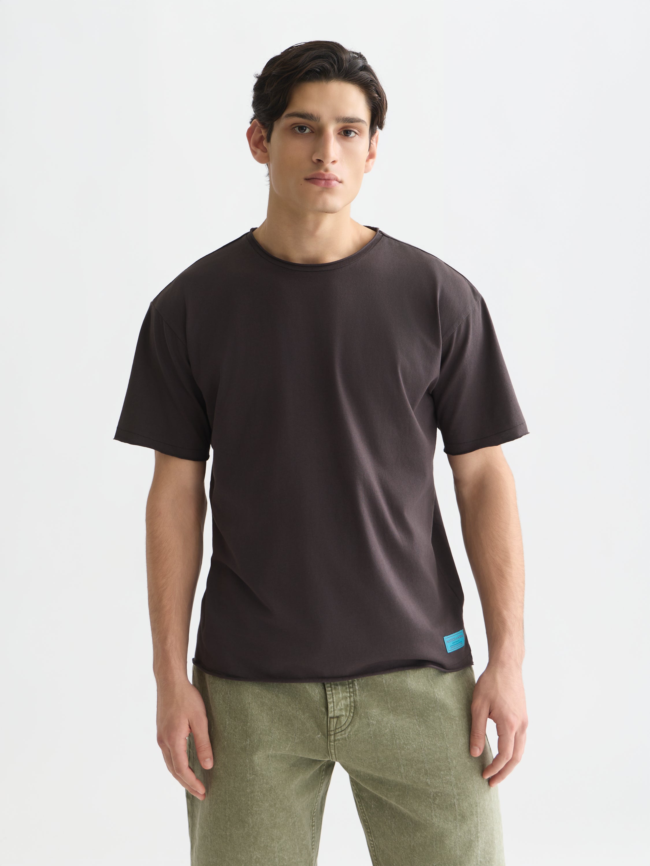 Rawedged Relaxed Fit Garmentdyed T-Shirt - Meteorite