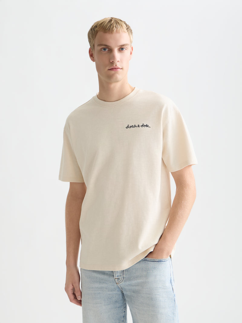 T-shirt Slubyarn Chest Artwork Relaxed Fit - Eggnog