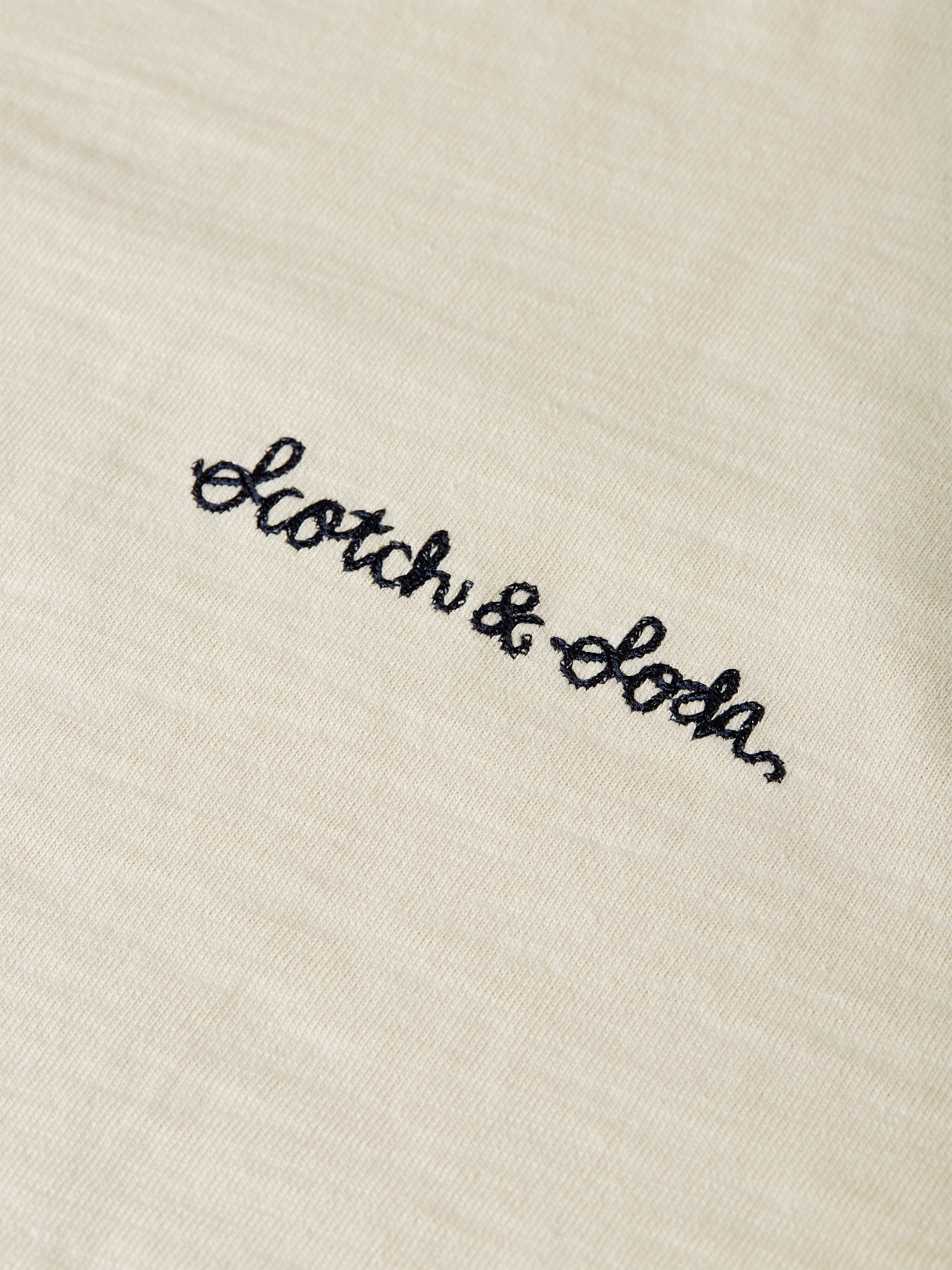 Slubyarn Chest Artwork Relaxed Fit T-Shirt - Eggnog