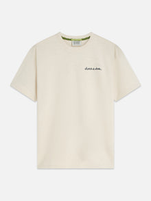 Slubyarn Chest Artwork Relaxed Fit T-Shirt - Eggnog