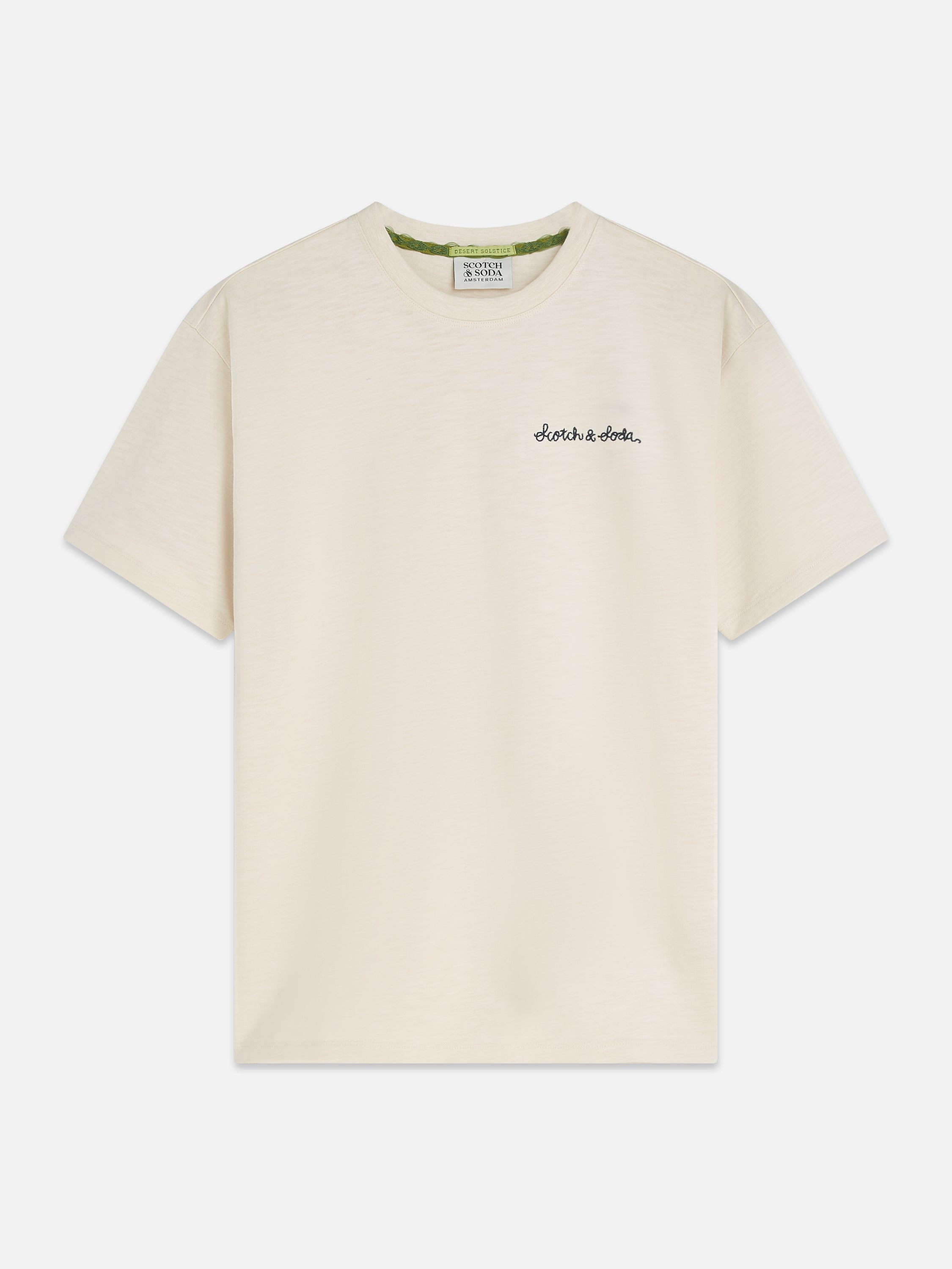 Slubyarn Chest Artwork Relaxed Fit T-Shirt - Eggnog