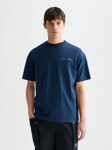 Slubyarn Chest Artwork Relaxed Fit T-Shirt - Pageant Blue