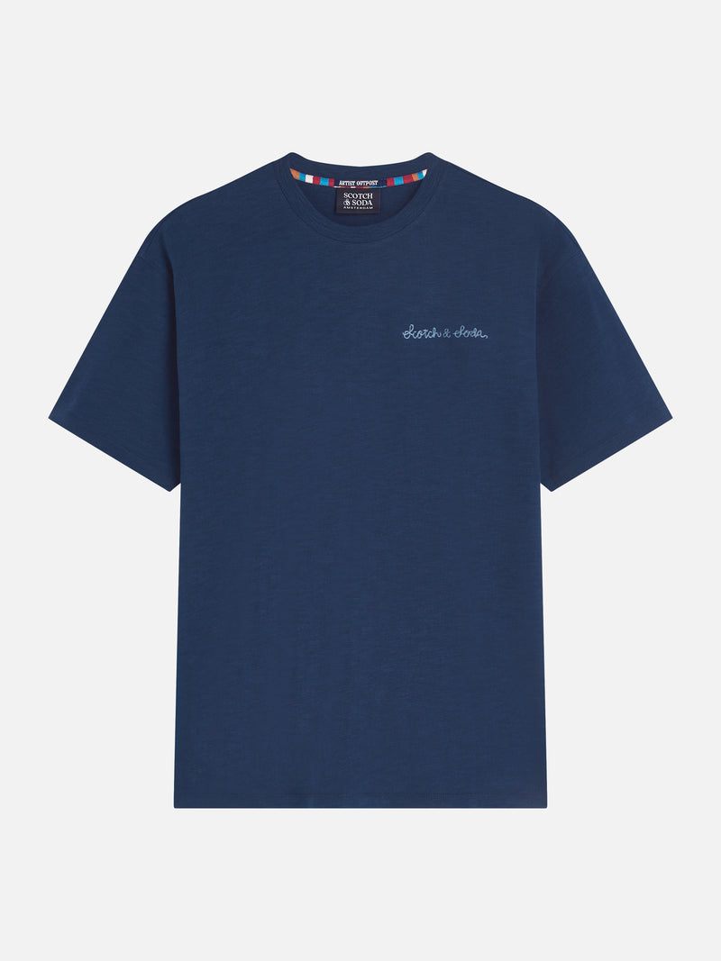 Slubyarn Chest Artwork Relaxed Fit T-Shirt - Pageant Blue