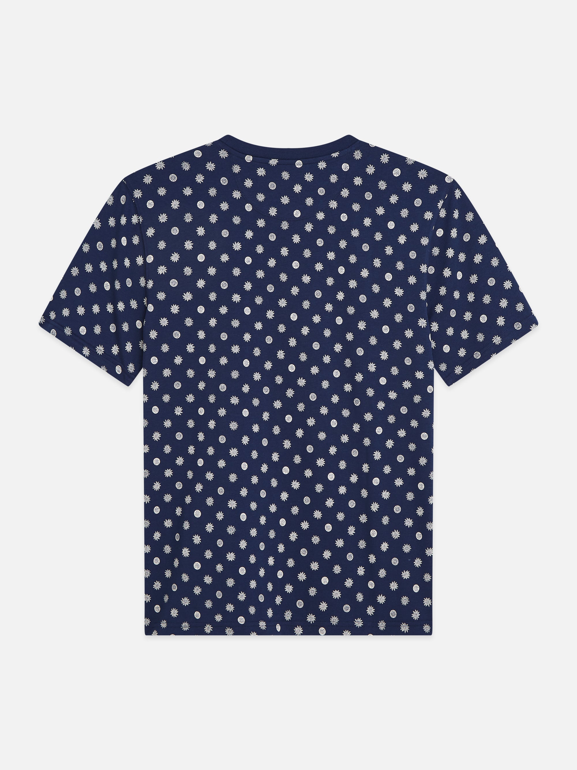 Microprinted Regular Fit T-Shirt - Foulard Dress Blues
