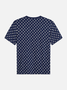Microprinted Regular Fit T-Shirt - Foulard Dress Blues