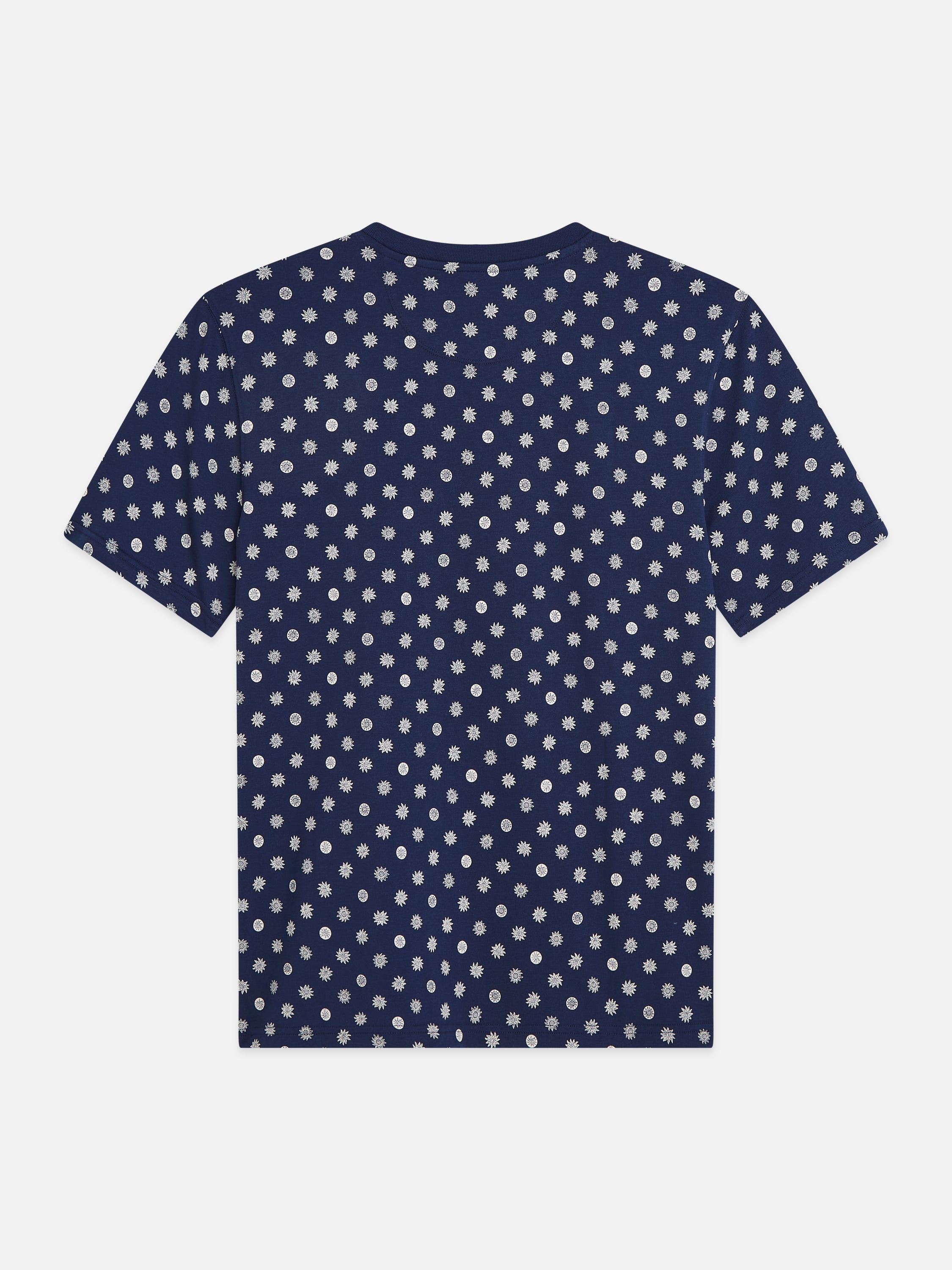 Microprinted Regular Fit T-Shirt - Foulard Dress Blues