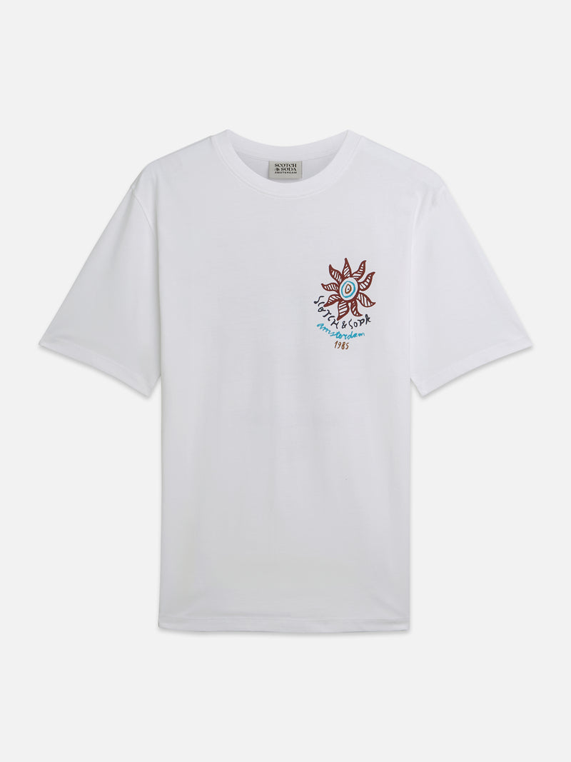 Front And Back Artwork Regular Fit T-Shirt - Bright White