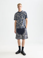 T-shirt imprimé coupe classique - Robe bandana porte-bonheur bleue