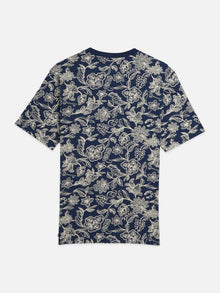 T-shirt imprimé coupe classique - Robe bandana porte-bonheur bleue