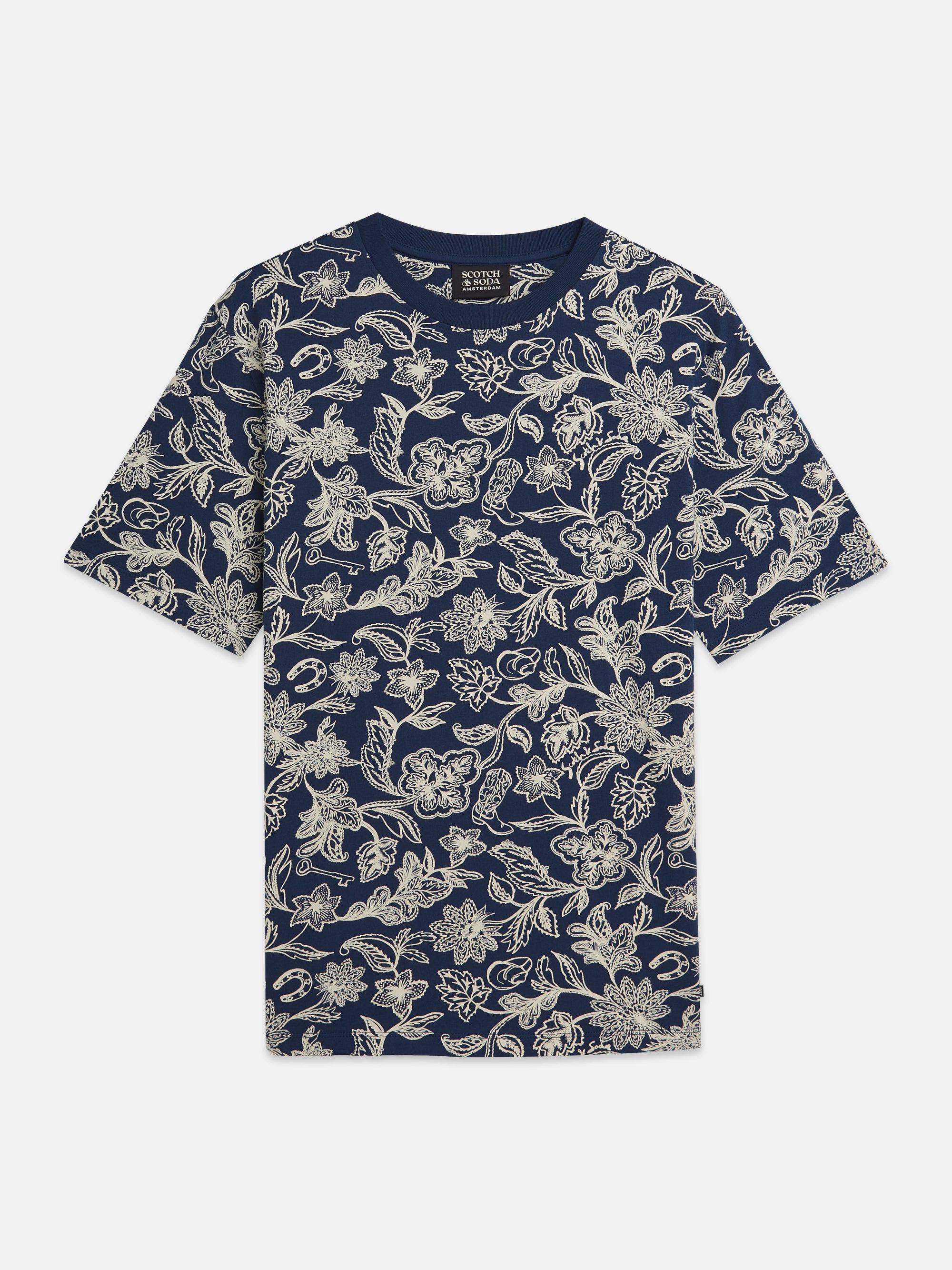 T-shirt imprimé coupe classique - Robe bandana porte-bonheur bleue