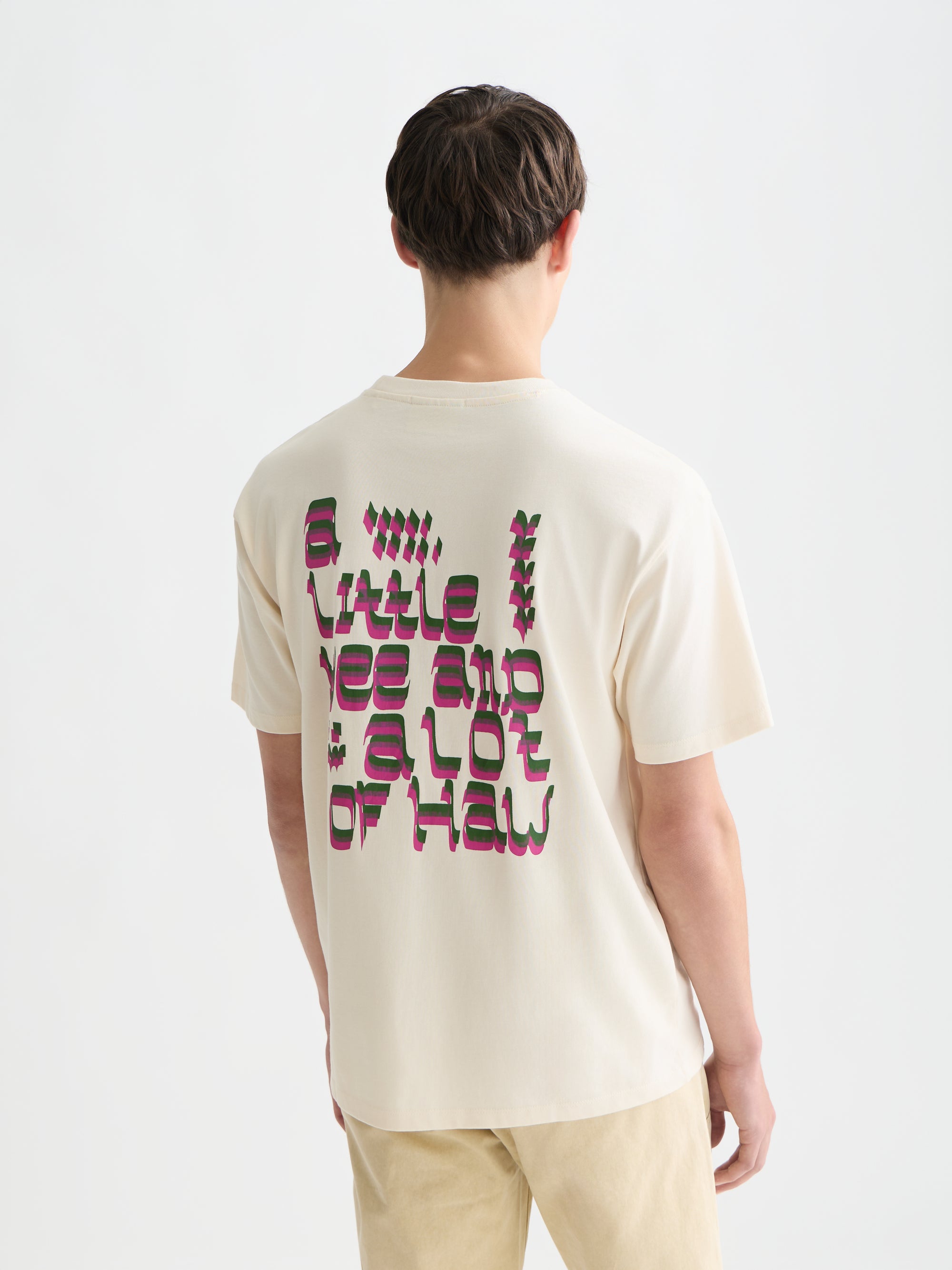 T-shirt coupe décontractée avec motif recto verso - Lait de poule