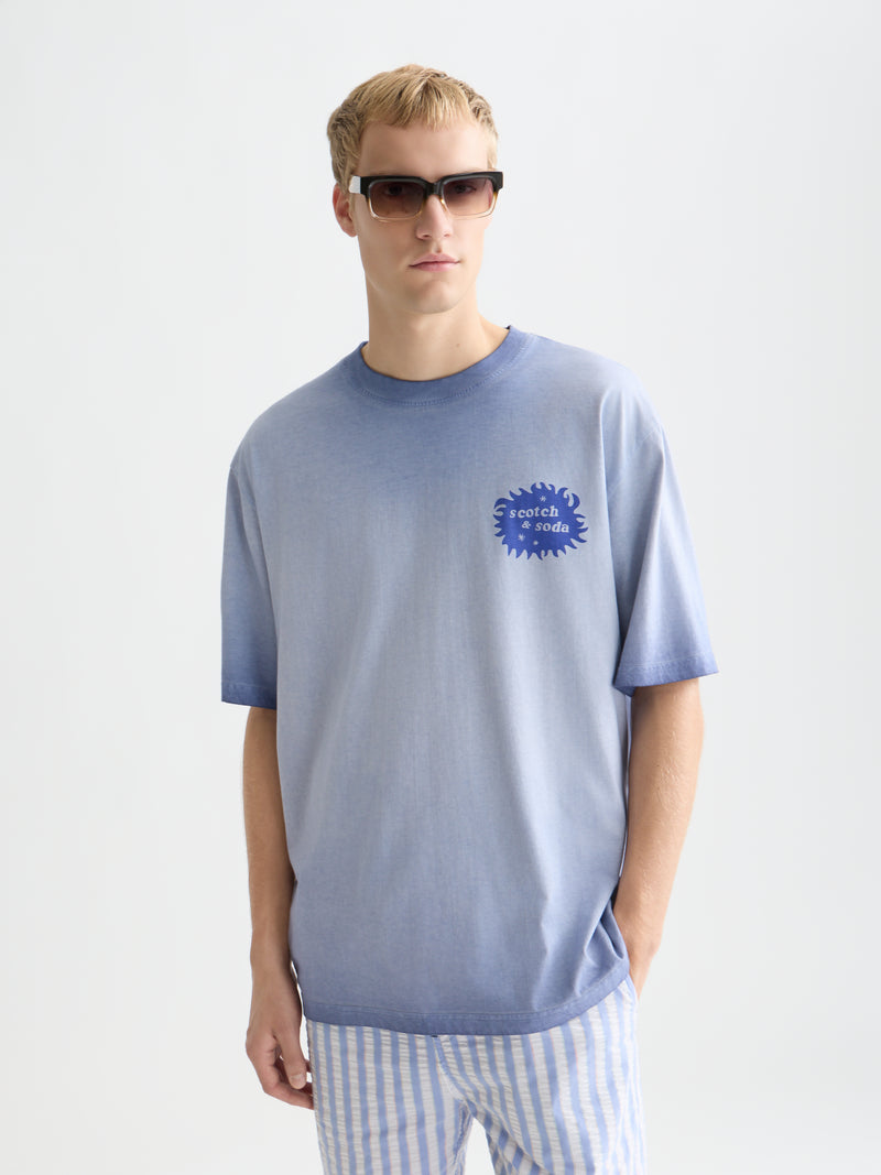 Front And Back Artwork Loose Fit Colddyed T-Shirt - Infinity