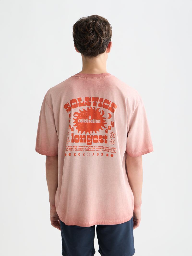Front And Back Artwork Loose Fit Colddyed T-Shirt - Canyon Clay