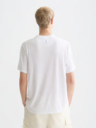 3 Crosses Cotton Linen Regular Fit T-Shirt - Bright White