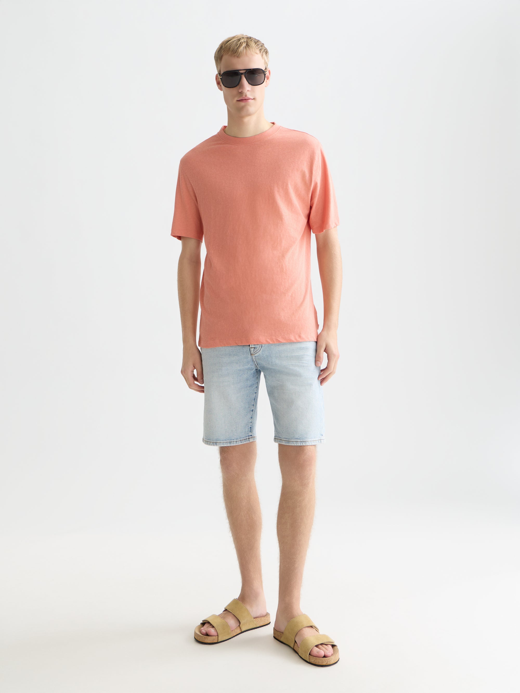 3 Crosses Cottonlinen Regular Fit T-Shirt - Canyon Clay