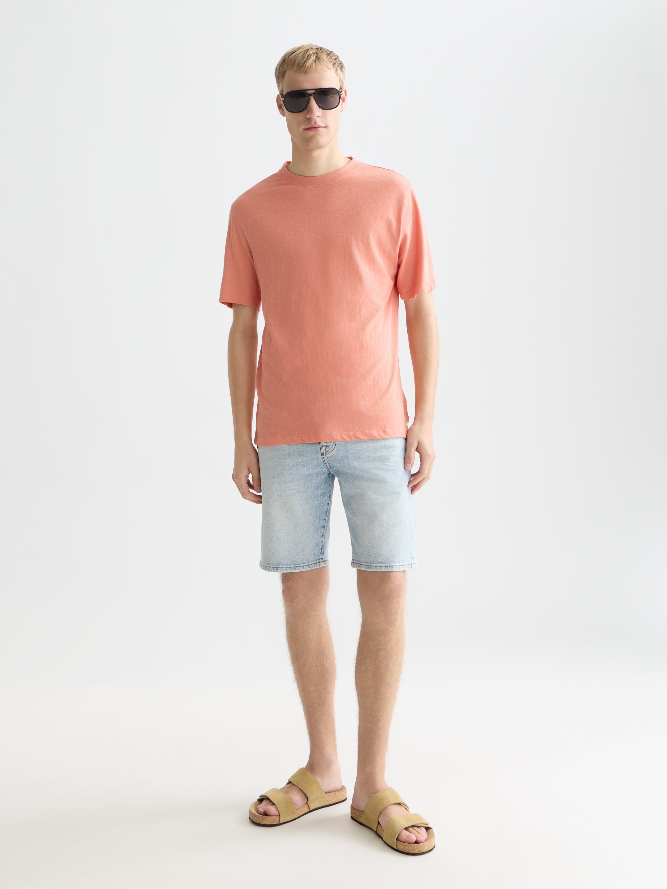3 Crosses Cottonlinen Regular Fit T-Shirt - Canyon Clay