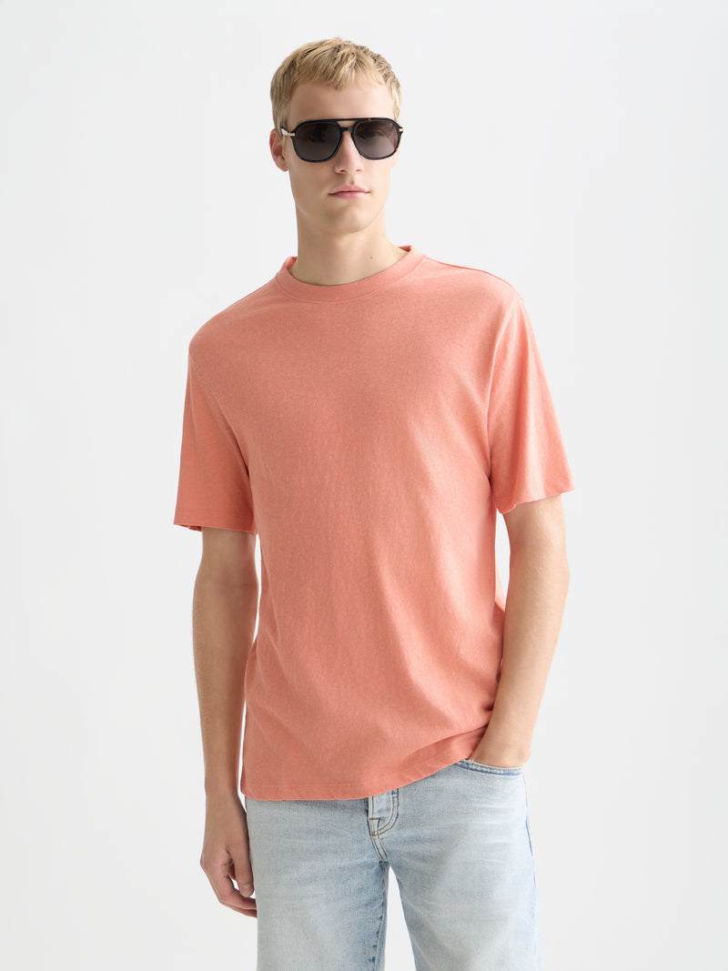T-shirt 3 Crosses en coton et lin, coupe classique - Argile Canyon