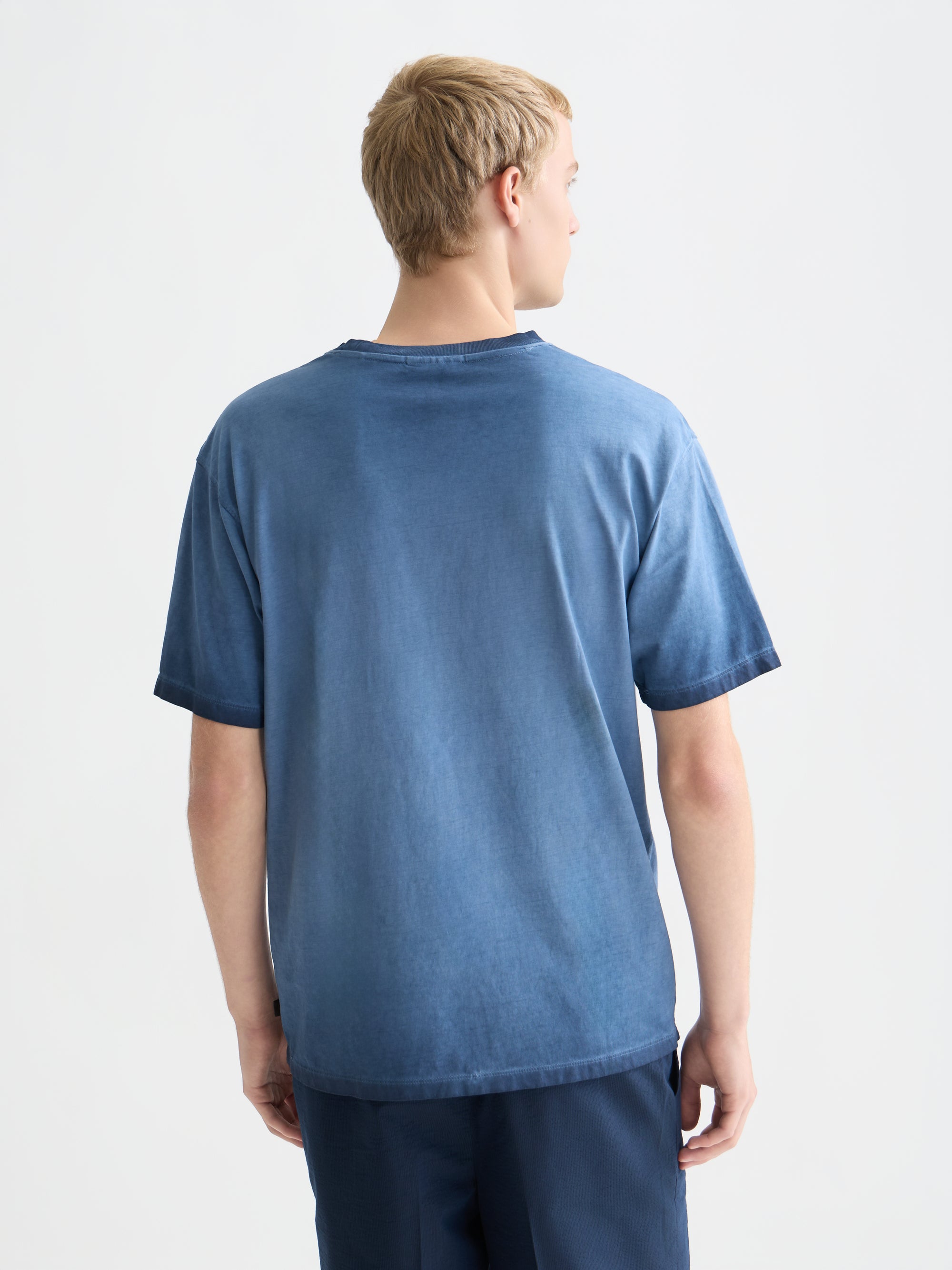 Embroidered Artwork Relaxed Fit Garmentdyed T-Shirt - Pageant Blue