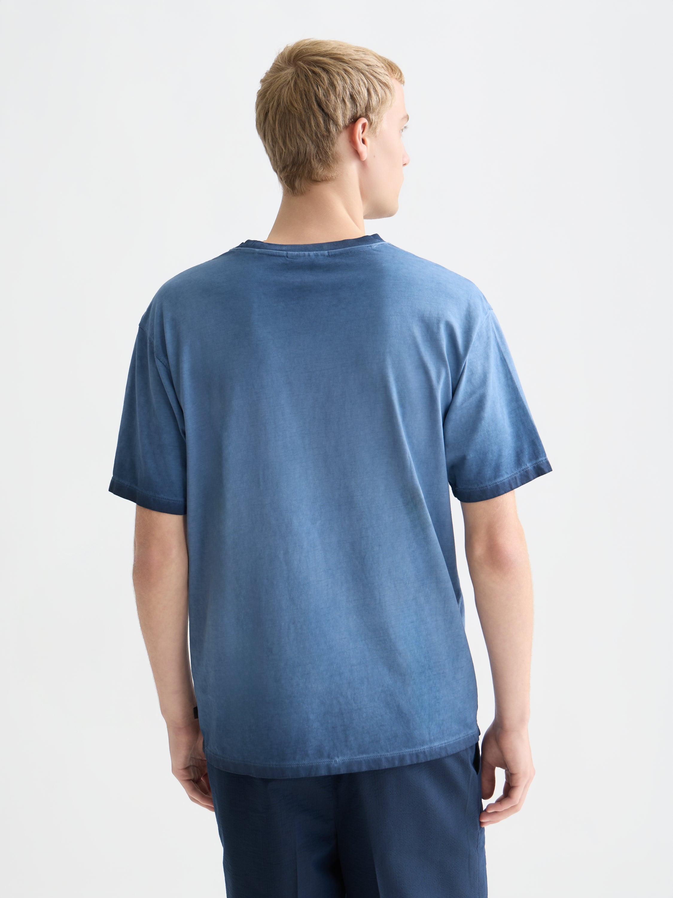 Embroidered Artwork Relaxed Fit Garmentdyed T-Shirt - Pageant Blue