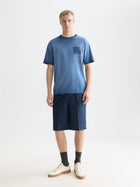 Embroidered Artwork Relaxed Fit Garmentdyed T-Shirt - Pageant Blue