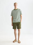 Relaxed Fit Yarndyed T-Shirt - Garden Green Stripe