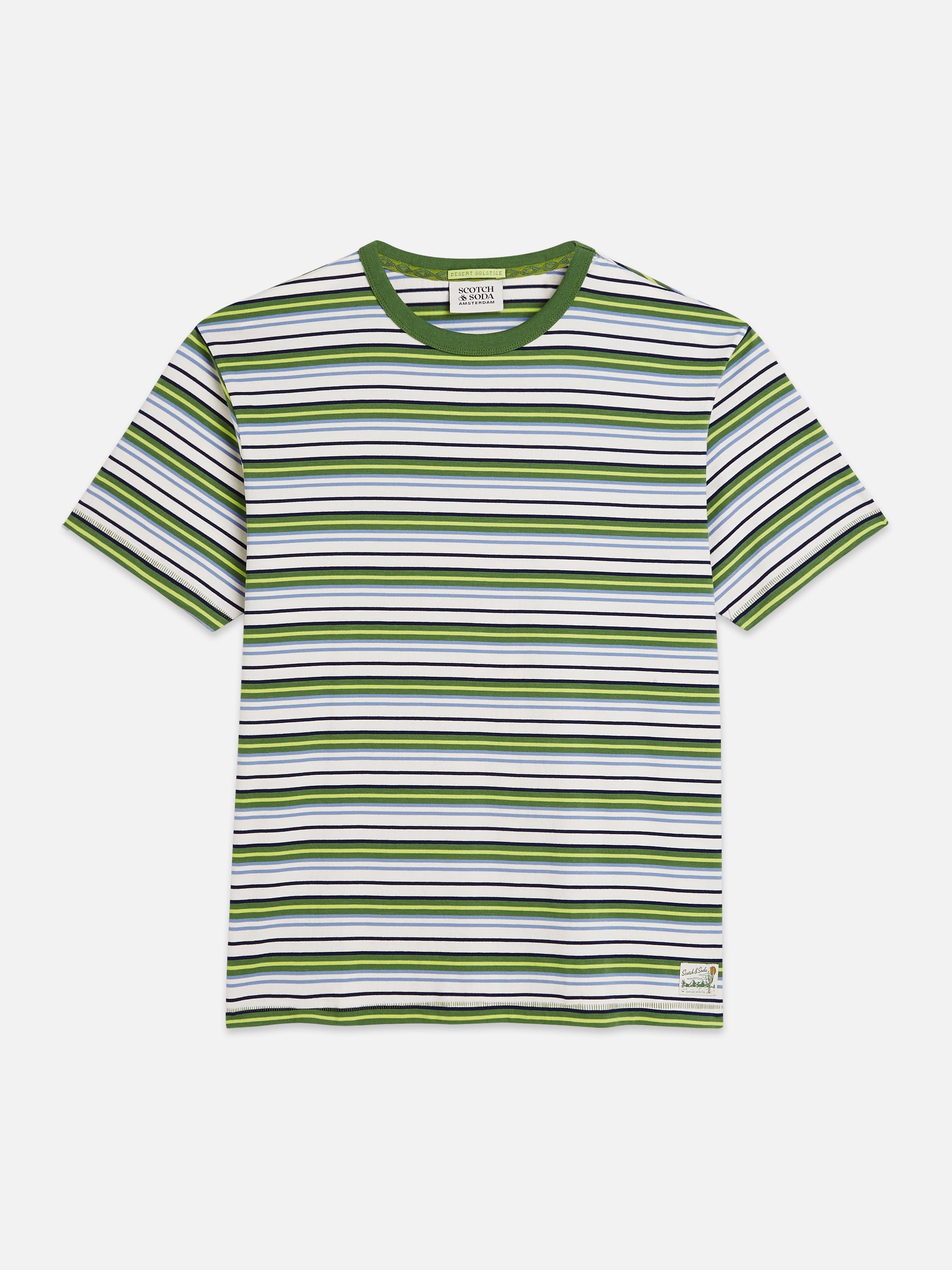 Relaxed Fit Yarndyed T-Shirt - Garden Green Stripe