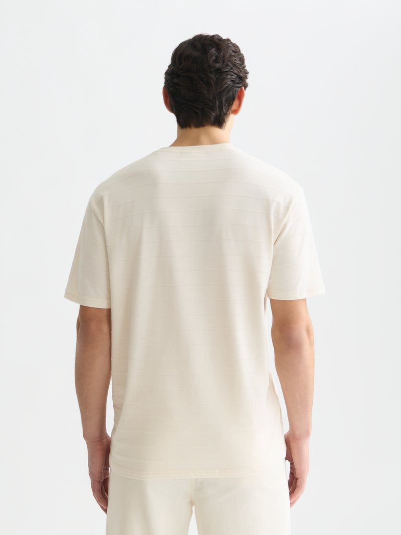 Structured Jacquard Relaxed Fit T-Shirt - Eggnog