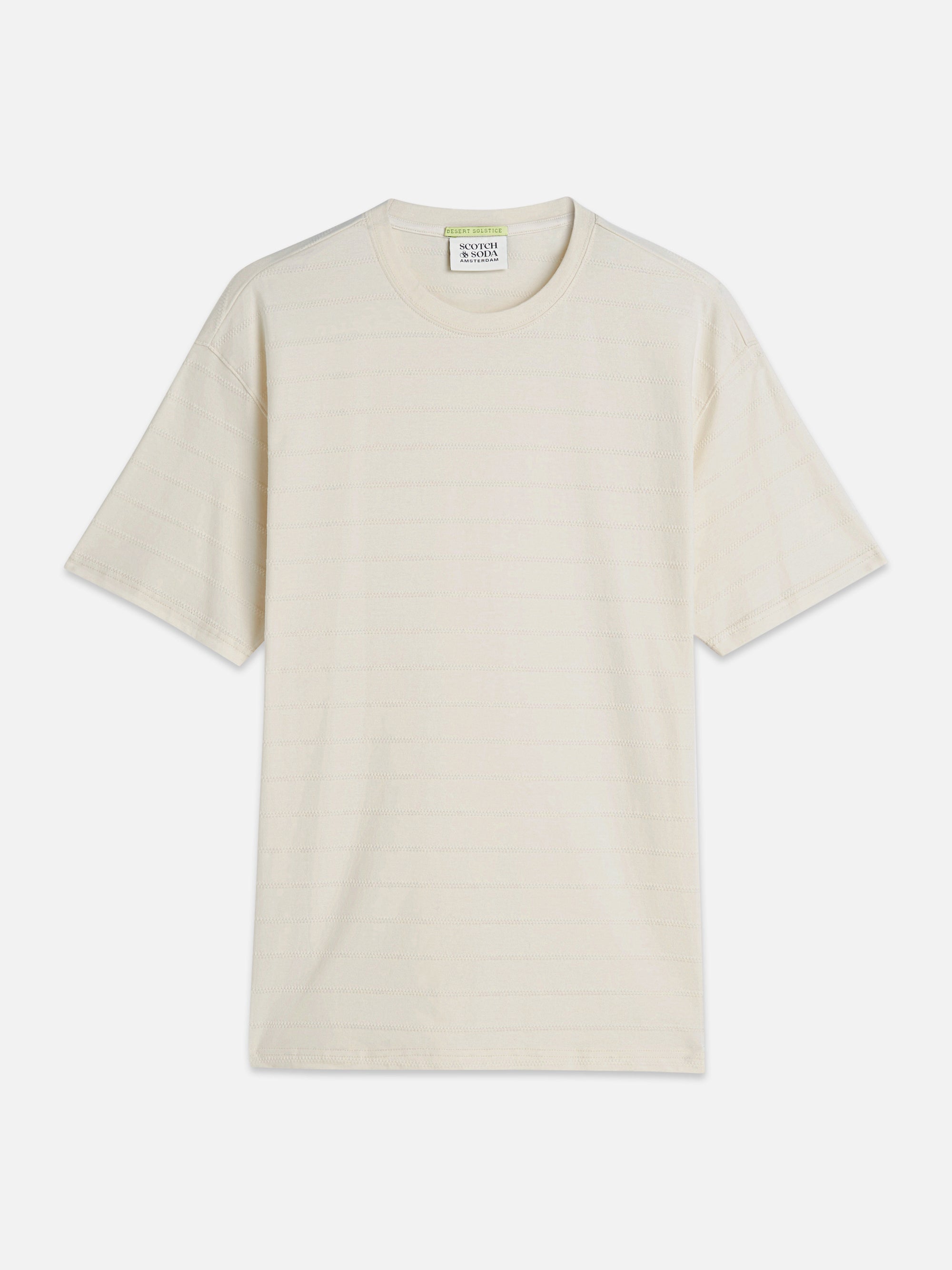 Structured Jacquard Relaxed Fit T-Shirt - Eggnog