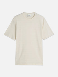 Structured Jacquard Relaxed Fit T-Shirt - Eggnog