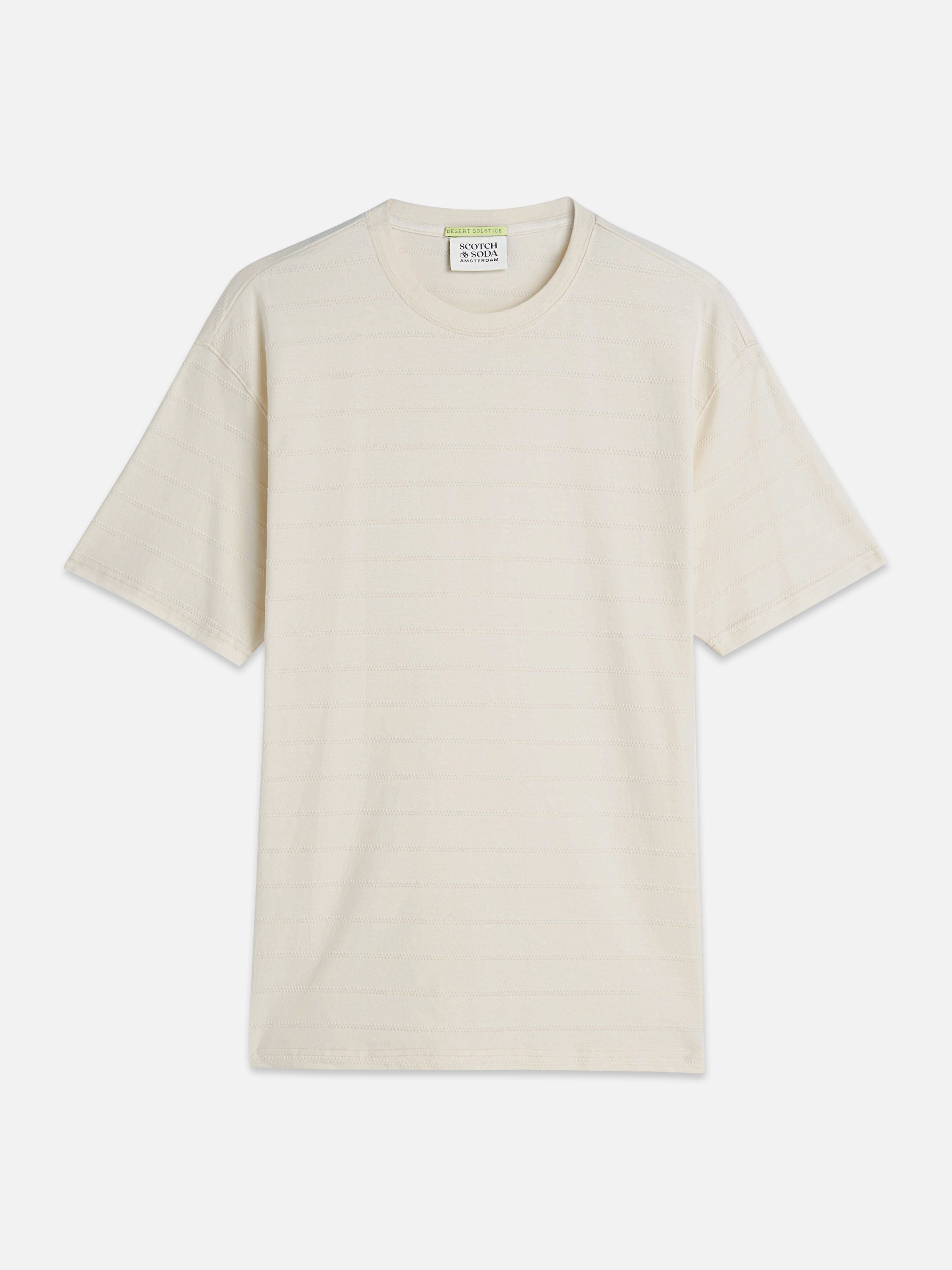 Structured Jacquard Relaxed Fit T-Shirt - Eggnog