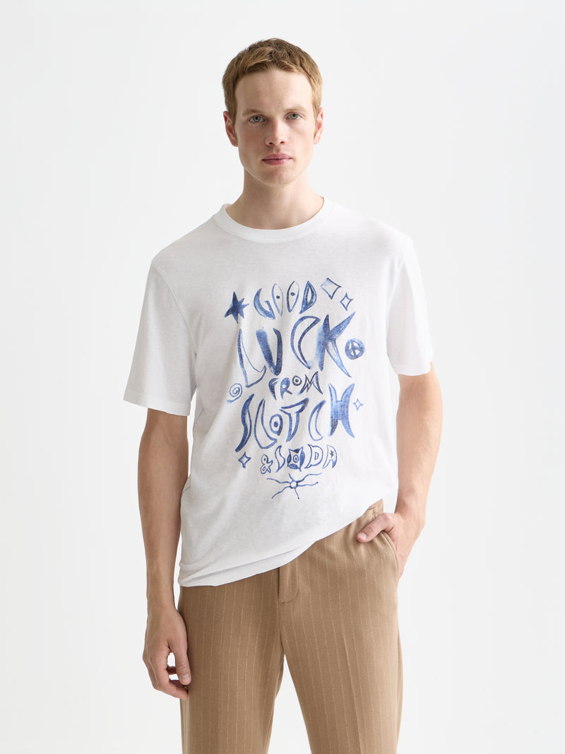 T-shirt graphique délavé coupe classique - Blanc cassé