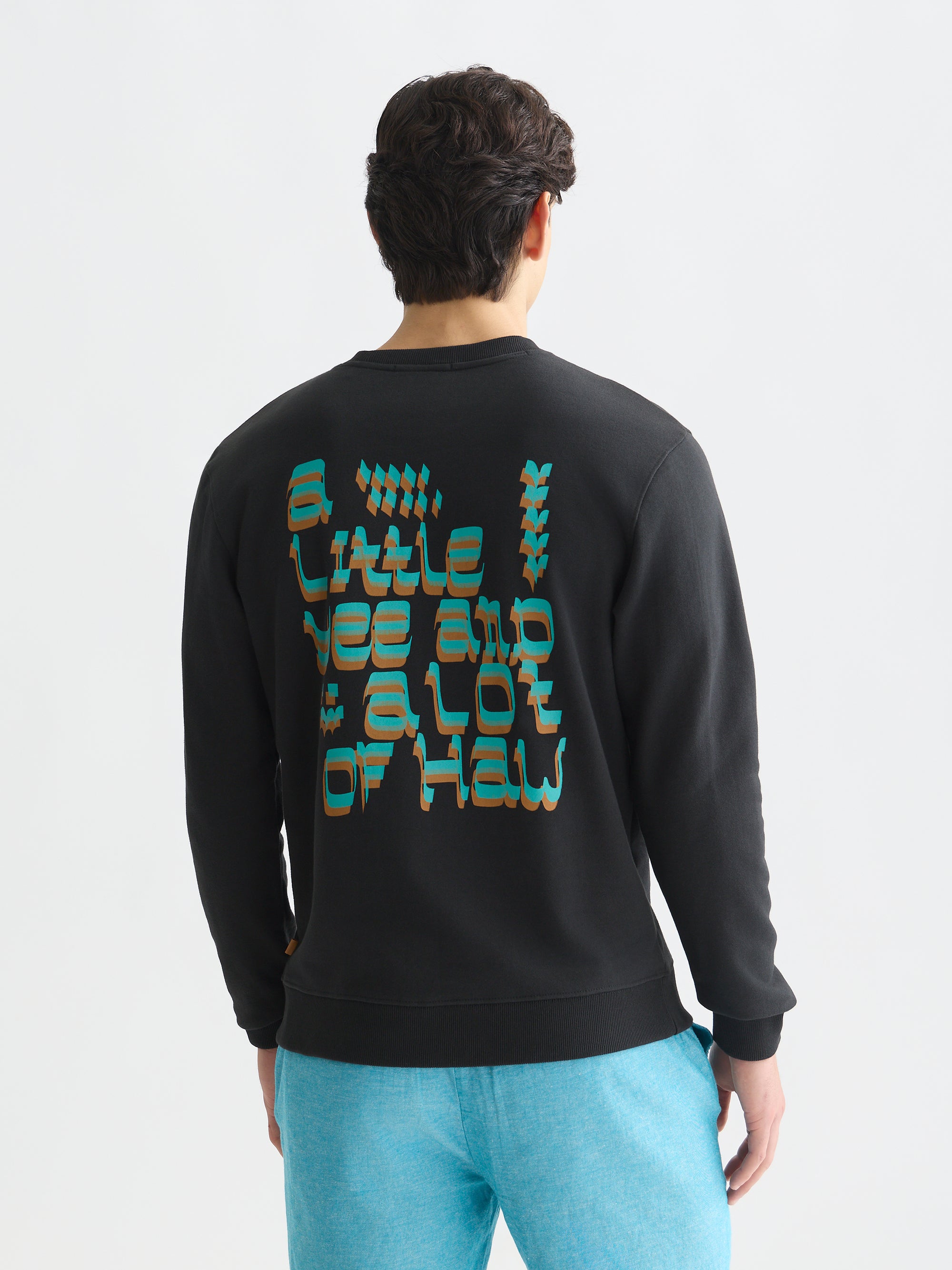 Front And Back Artwork Regular Fit Sweatshirt - Meteorite