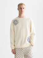 Embroidered Relaxed Fit Sweatshirt - Eggnog