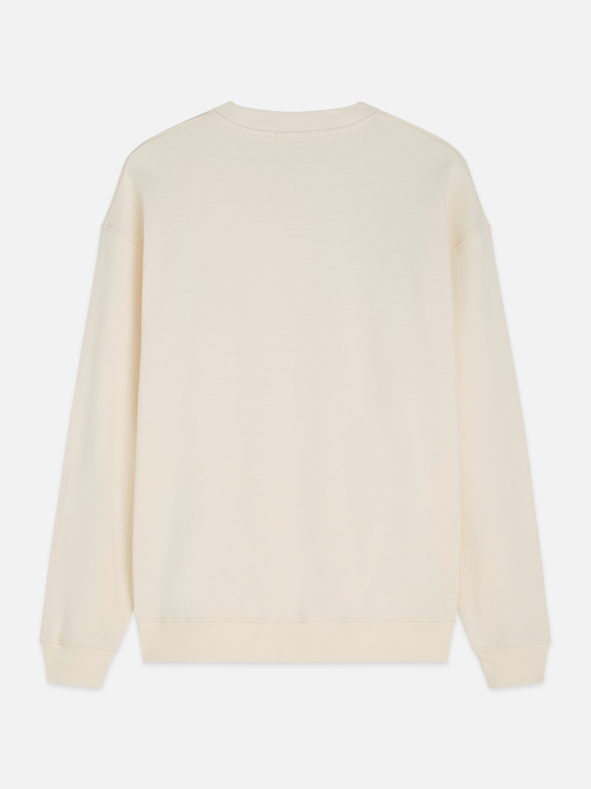 Embroidered Relaxed Fit Sweatshirt - Eggnog