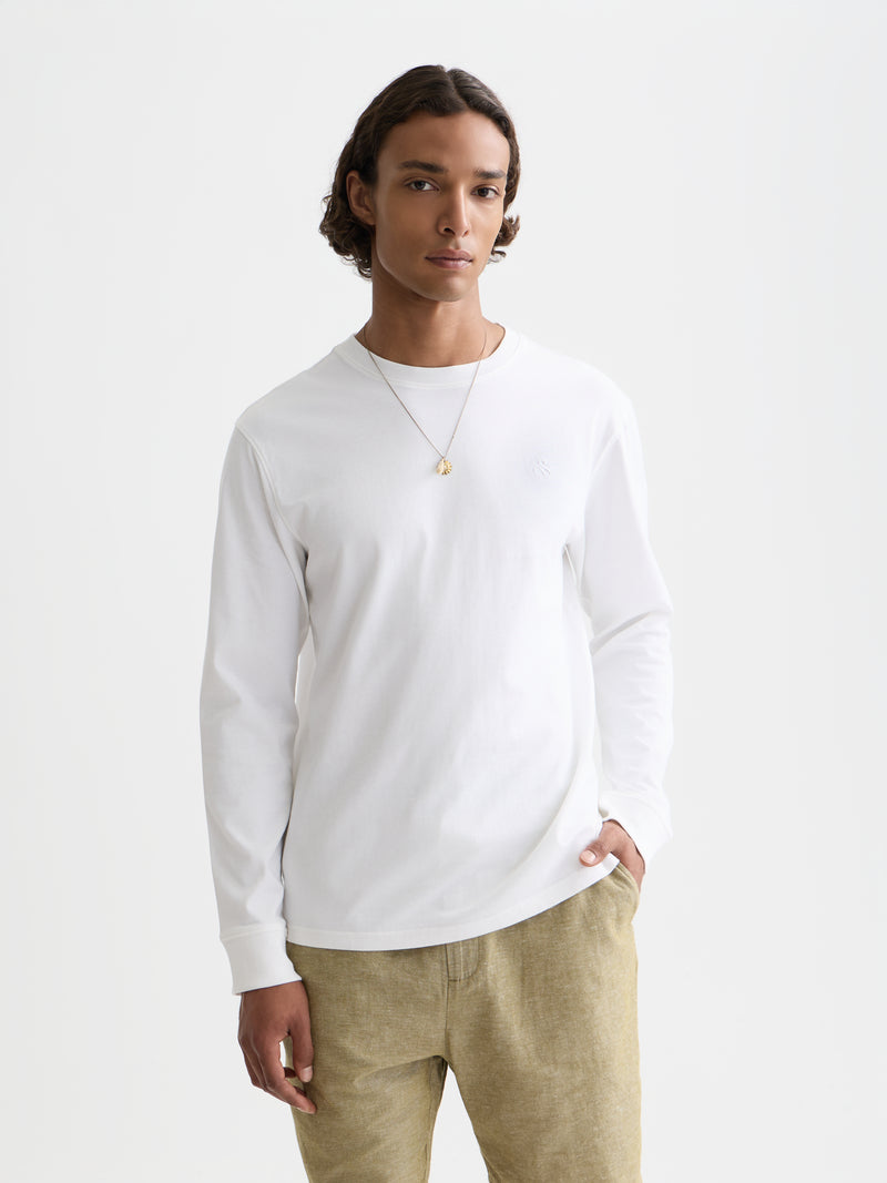 Chest Logo Regularfit  Longsleeved T-Shirt - Bright White