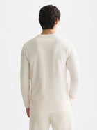 Henley Slub Yarn Regular Fit Long Sleeved T-Shirt - Eggnog